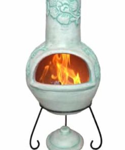 Rosas Mexican Chiminea - Pastel Duck Egg (Large)