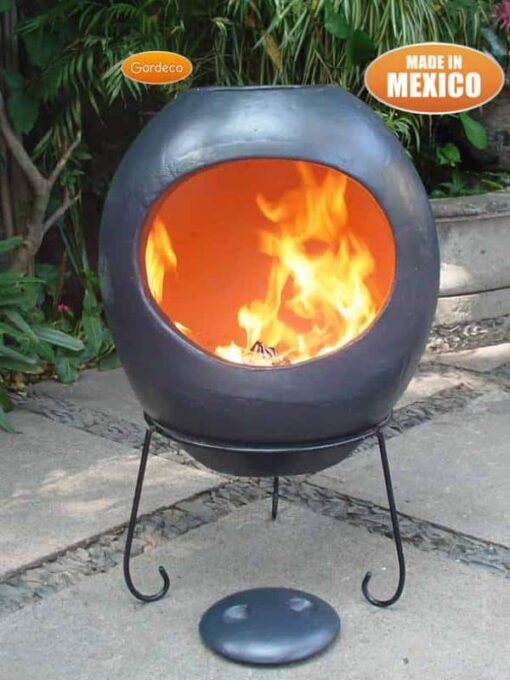 Ellipse Mexican Chiminea Charcoal Grey (Extra Large)