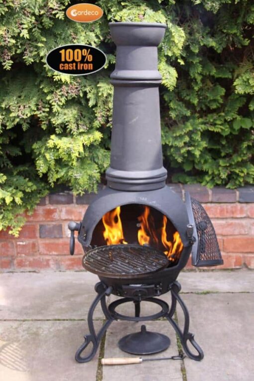 Toledo Cast Iron Chimenea (Extra Large), Black