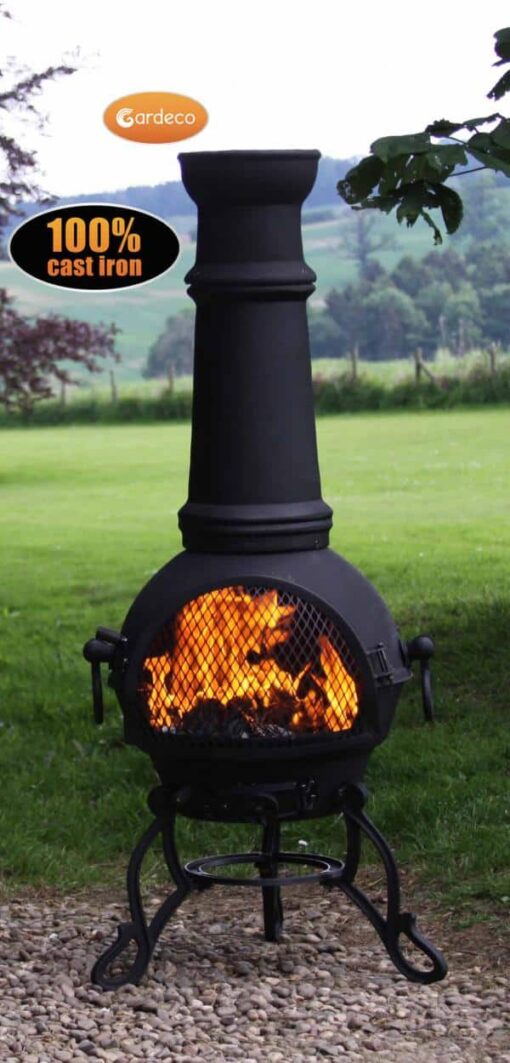 Toledo Cast Iron Chimenea (Extra Large), Black - Image 3