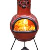 Rosas Mexican Chiminea - Cranberry & Black (Medium)