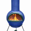 Colima Mexican Chiminea - Royal Blue & Green (Large)