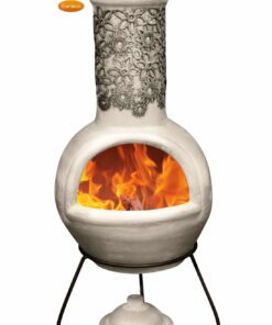 Flor Mexican Chiminea - Black & Beige (Large)