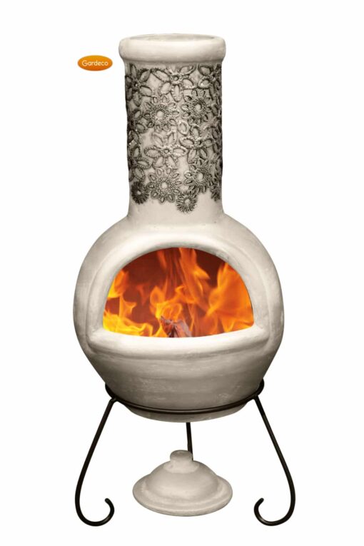 Flor Mexican Chiminea - Black & Beige (Large)