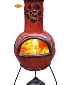 Rosas Mexican Chiminea - Cranberry & Black (Large)