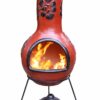 Rosas Mexican Chiminea - Glaze Effect Red & Black