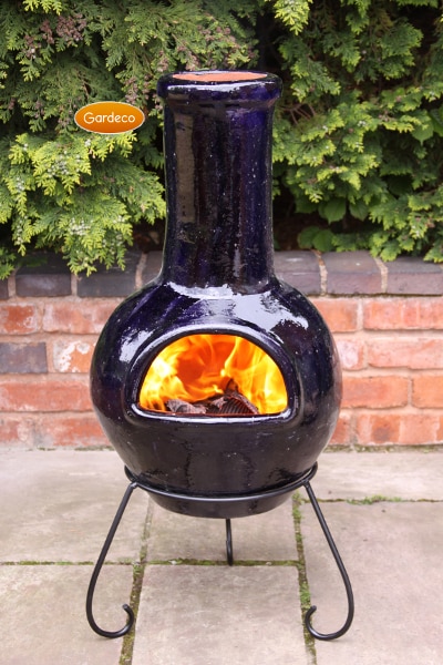 Colima Chiminea - Real Glaze Dark Blue