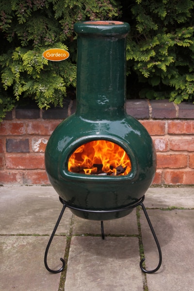 Colima Chiminea - Real Glaze Dark Green