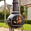 Murcia Steel Chiminea (Large) with fire