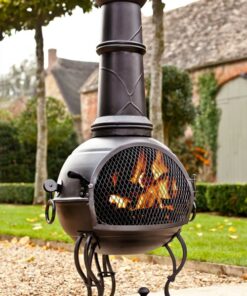 Murcia Steel Chiminea (Large) with fire