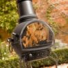 Murcia Steel Chiminea (Medium) with fire