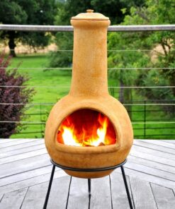 Tabasco Plain XL Clay Chiminea - Ochre