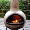 Tikal XL Clay Chiminea - Antique Cappuccino