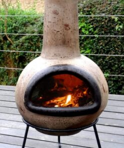 Tikal XL Clay Chiminea - Antique Cappuccino