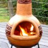 Tikal XL Clay Chiminea - Antique Ochre