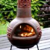 Tikal XL Clay Chiminea - Antique Old World