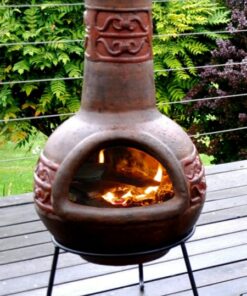 Tikal XL Clay Chiminea - Antique Old World