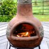 Tikal XL Clay Chiminea - Old World