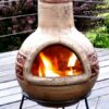 Tikal XL Clay Chiminea - Cappuccino