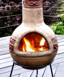 Tikal XL Clay Chiminea - Cappuccino