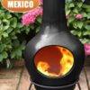 Sybele clay chiminea in black