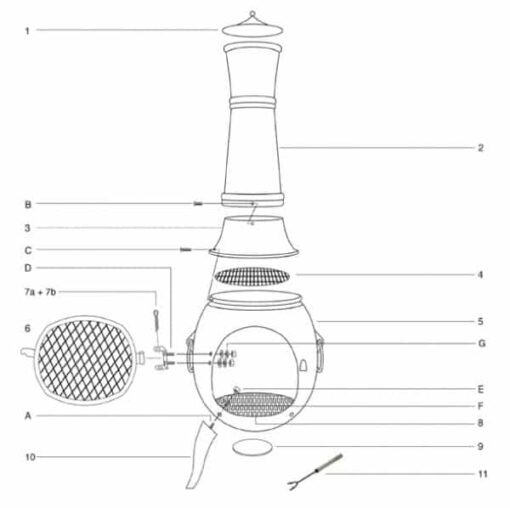 Magna Cast Iron Chiminea (Jumbo) in Bronze-1866