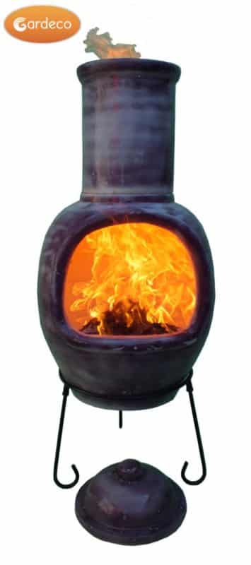 Asteria Chimalin AFC Chiminea - Glazed Mottled Purple (Extra Large)