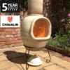 Asteria Chimalin AFC Chiminea - Glazed Mottled Light Brown (Extra Large)