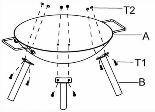 Maelyss Cast Iron Fire Pit Assembly