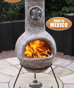Cruz Mexican Chiminea in brushed sandstone