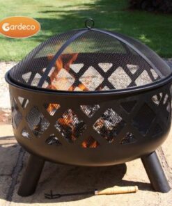 Tara steel firebowl with fire