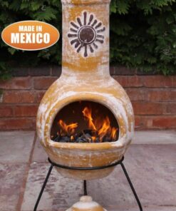 Sol Mexican chiminea in rustic orange