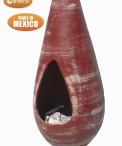 Gota Mexican Art Chiminea in Red (Medium) - Front view