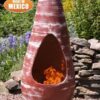 Gota Mexican Art Chiminea in Red (Medium) - Lifestyle