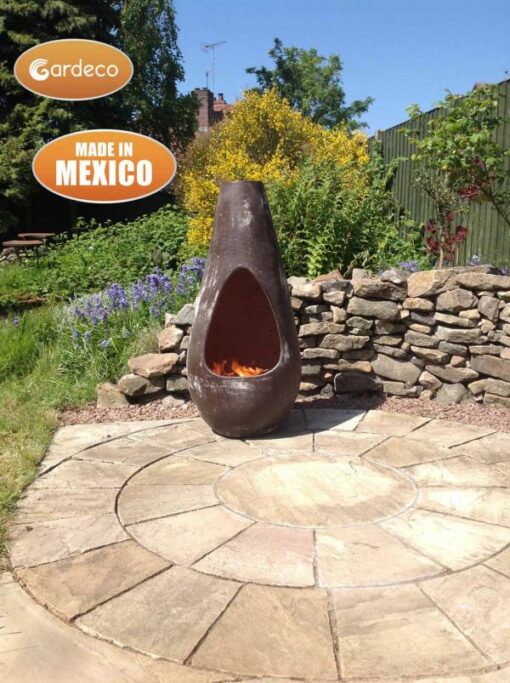 Gota - Mexican Art Chiminea in Oxidised Brown (Large)