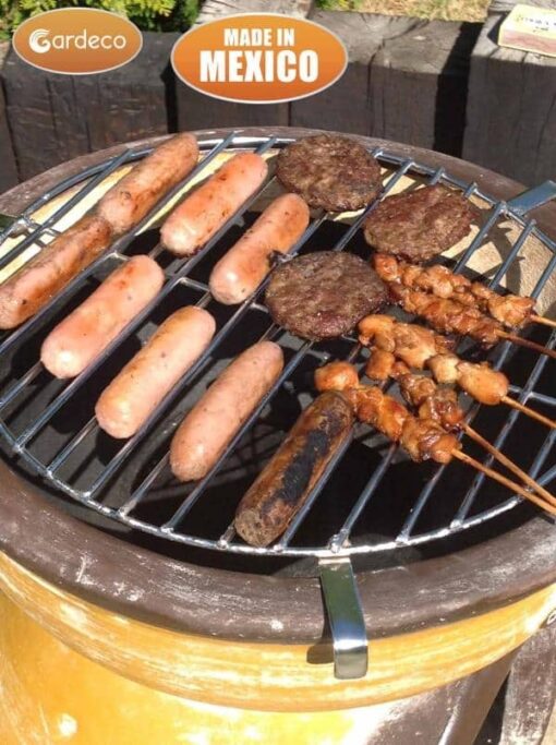 Asador Azteca Clay BBQ Chiminea - close up of grill