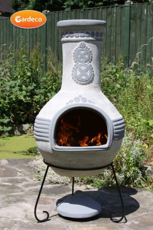 Azteca Mexican Chiminea in Bluey Grey (Extra Large)