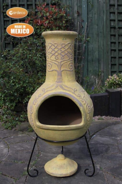 Derwyn Mexican Chiminea in Mustard (Extra Large) - Image 2