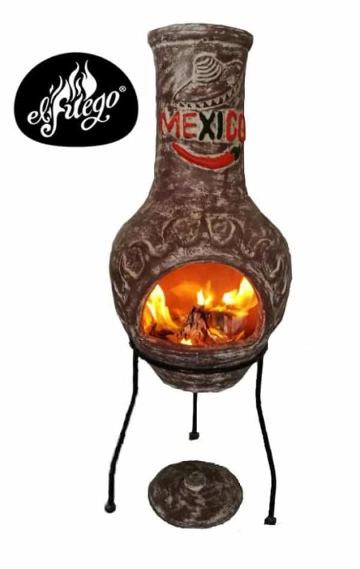 Mexico Clay Chiminea in Dark Red (Large) - Image 3