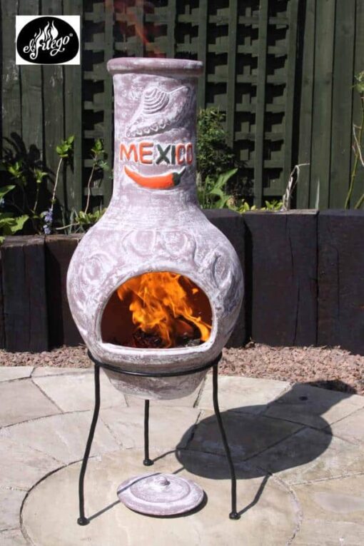 Mexico Clay Chiminea in Dark Red (Large)