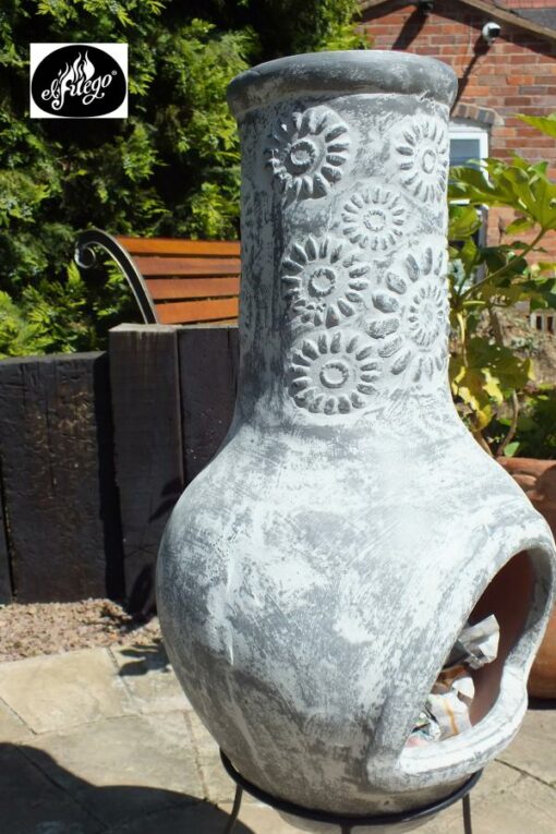 Morena Clay Chiminea in Grey (Large) - Image 5