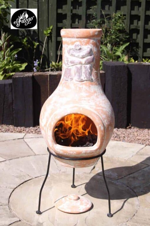 Ranchero Clay Chiminea in Rustic Ochre (Medium) - Image 4