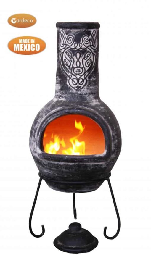 Wulfryc stylised Mexican chimenea including stand and lid