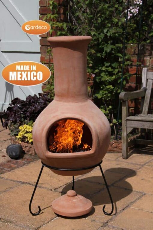 Colima XL Mexican Chimenea in natural terracotta