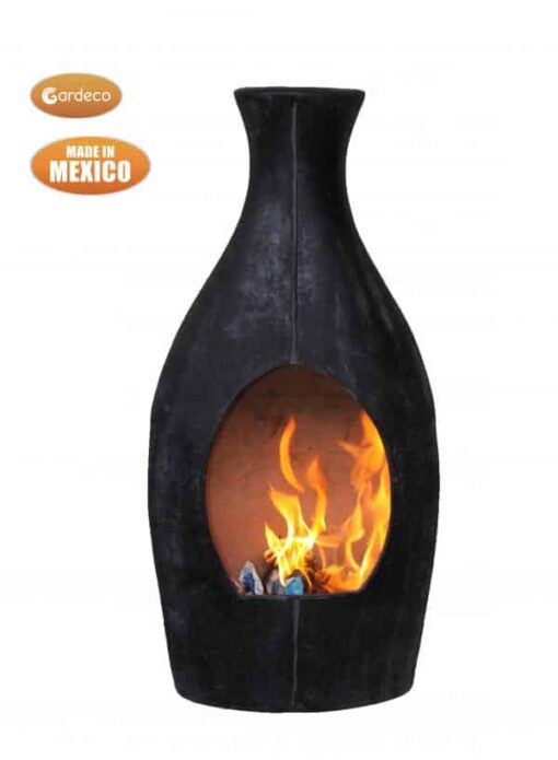 Medium BOTELLA Mexican chimenea contemporary look charcoal grey - Image 4