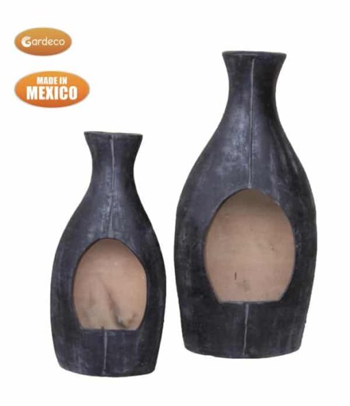 Medium BOTELLA Mexican chimenea contemporary look charcoal grey - Image 3