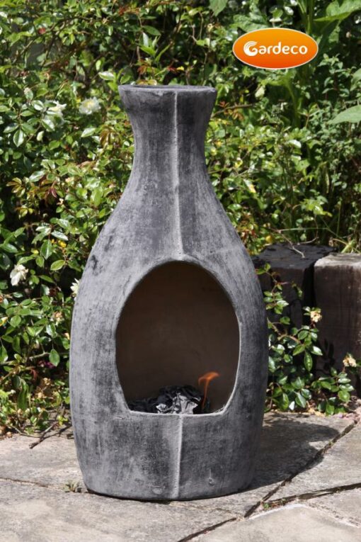 Medium BOTELLA Mexican chimenea contemporary look charcoal grey - Image 2