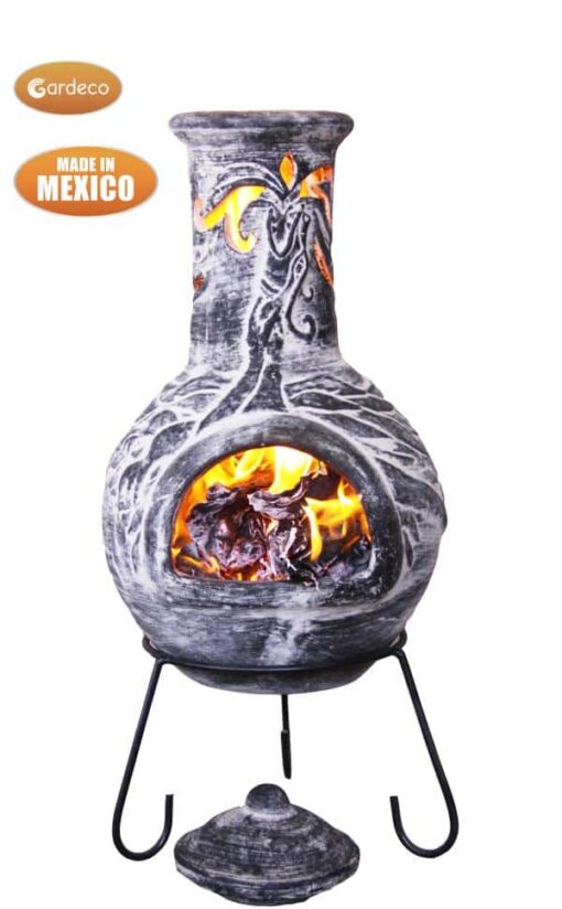 Wyre EL Dragon chimenea with cut-outs to see flames charcoal colour inc stand and lid - Image 3