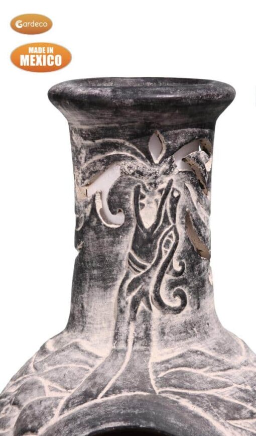 Wyre EL Dragon chimenea with cut-outs to see flames charcoal colour inc stand and lid - Image 2