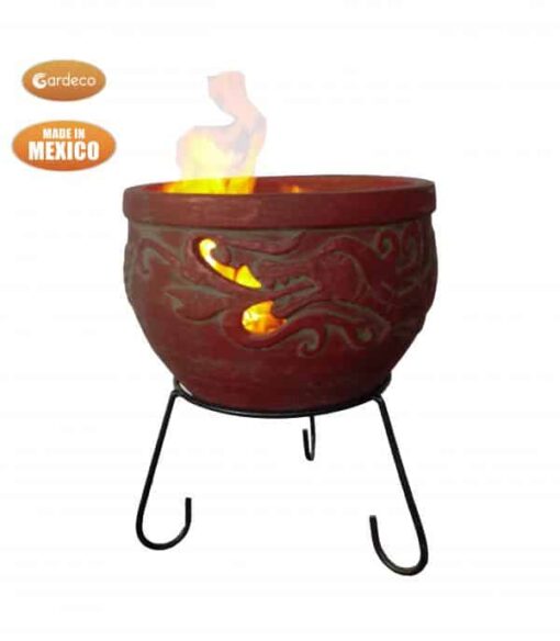 WYND The Dragon fire pit burgundy colour Celtic theme including stand